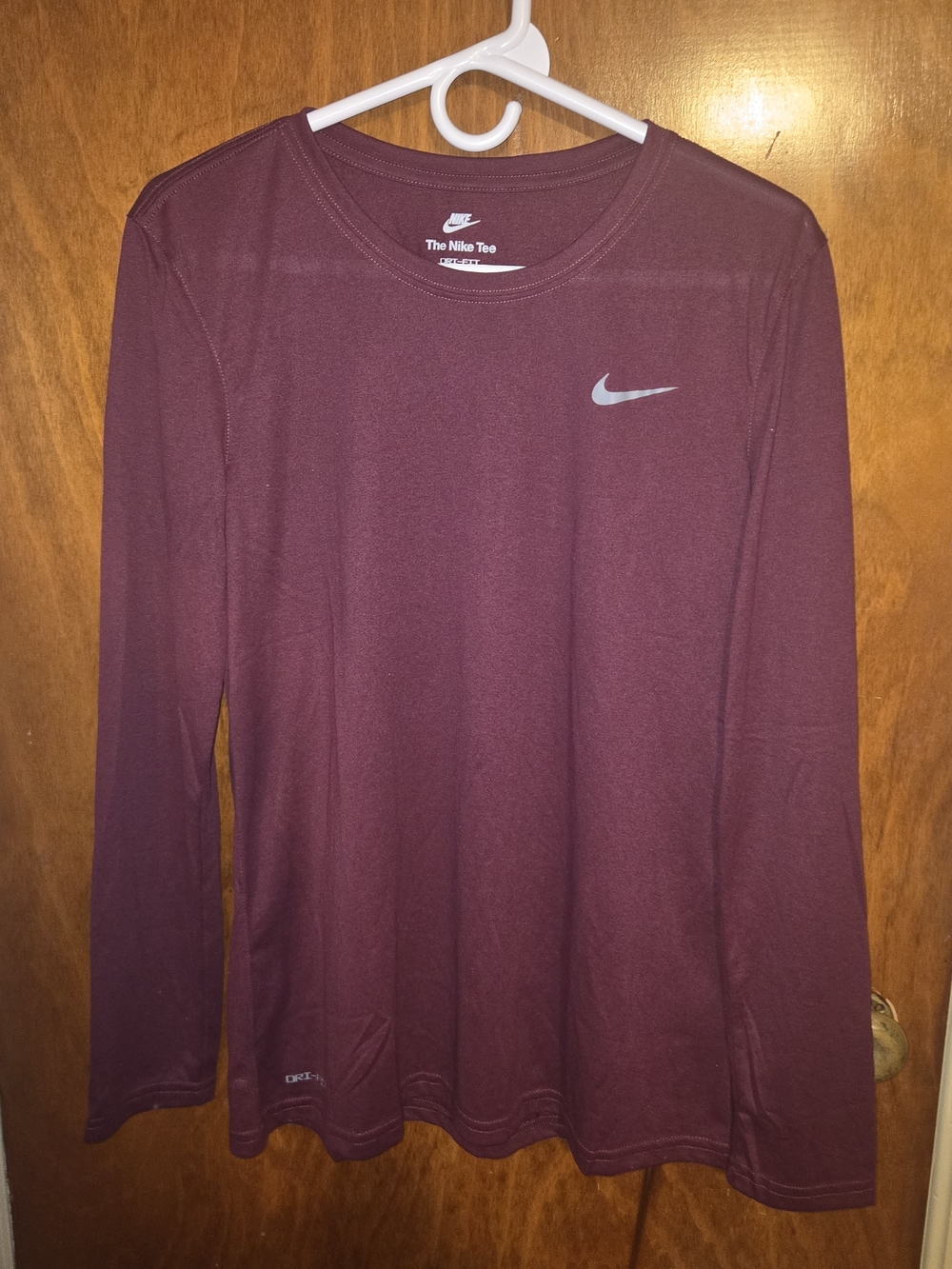 Nike Women's Long Sleeve Dri-FIT Tee in Maroon